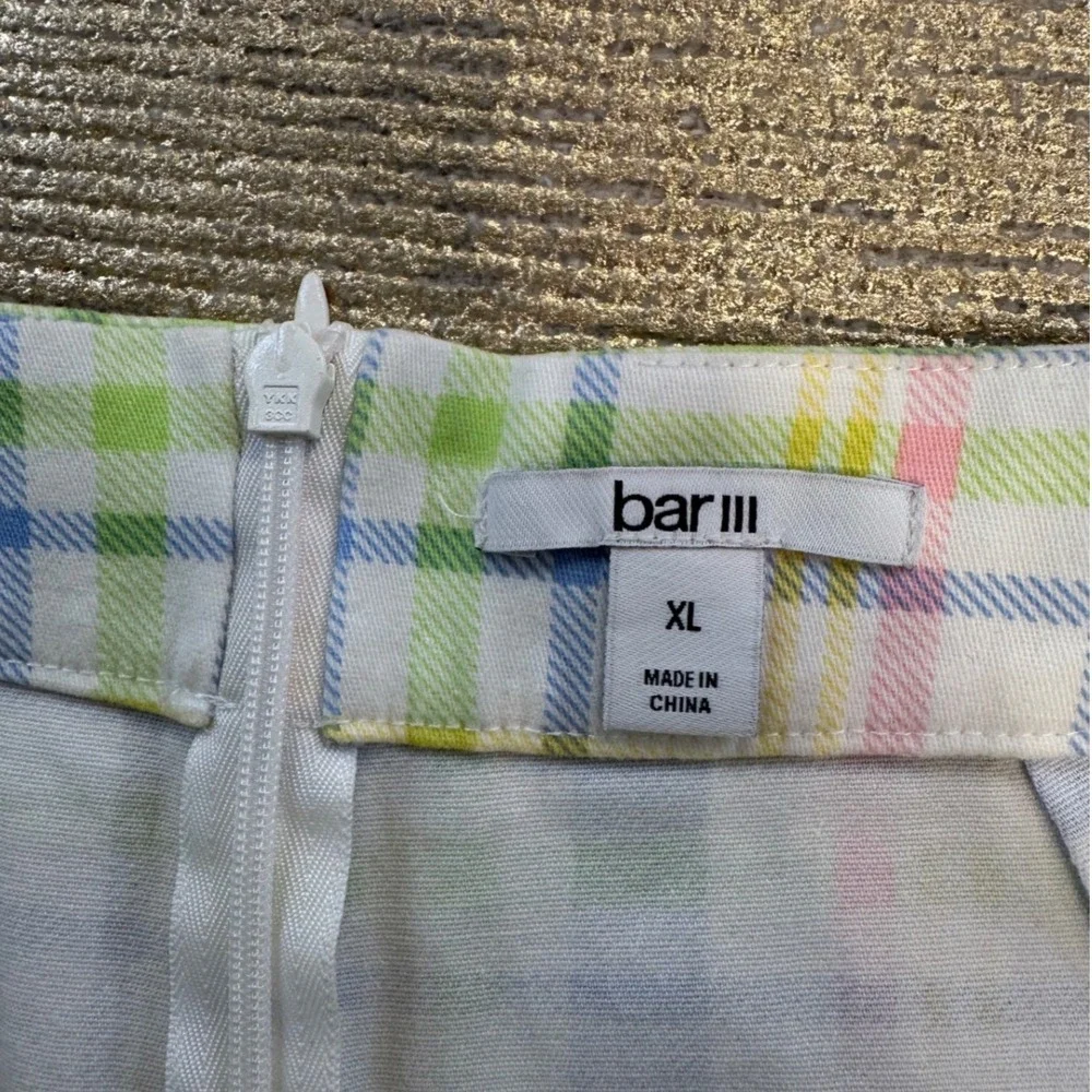 BAR III White & Pastel Multicolor Melody Plaid Skort NWT | Size XL